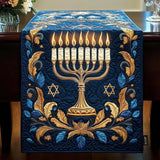 Quilted Table Runner - Illuminated Menorah