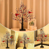 Bright Vintage Tree with Cardinals
