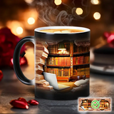 Ceramic Mug with Magic Bookshelf and Heat Effect
