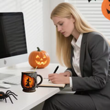 3D Halloween Handmade Mug – with Witch and Cat Design